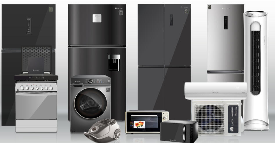 photo of various home appliances including fridges, microwaves and stovetops.
