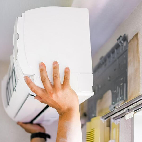 photo of a split ac unit being installed
